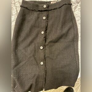 H&M Black Textured Skirt